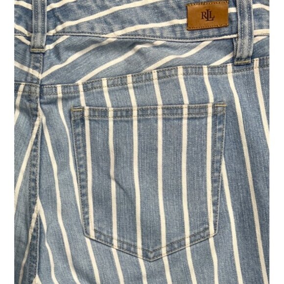 Ralph Lauren Vertical Striped High Rise Jeans Size 8 - Picture 5 of 9